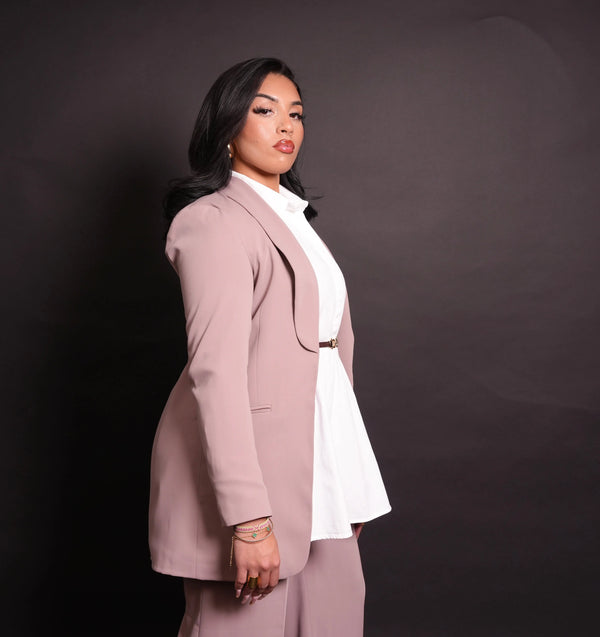 Veste longue tailleur élégante femme YERA